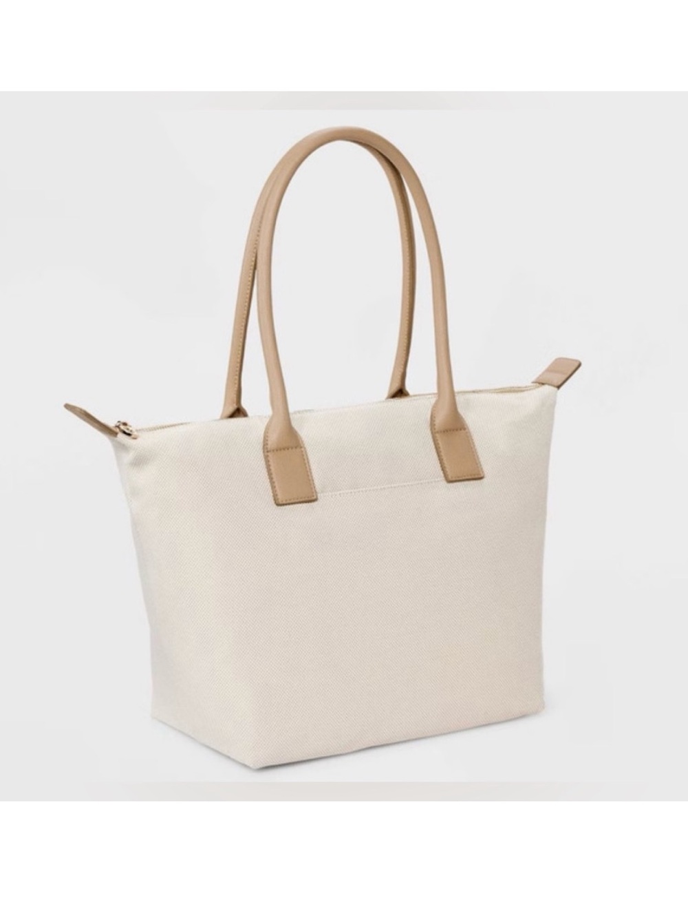 Universal Thread Cream Canvas Tote with Tan Handles